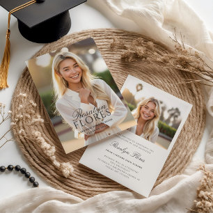 Anúncio Graduação Clássica de Caligrafia Preta