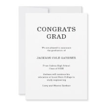 Graduação Clássica Simples Preta e Branca