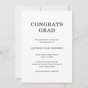 Anúncio Graduação Clássica Simples Preta e Branca