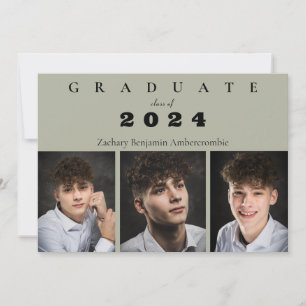 Anúncio Graduação da Colagem de Fotos Verde do segundo gra