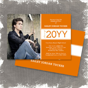 Anúncio Graduação de 2 Fotos Laranja Profundo de 2 Anos de