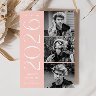 Anúncio Graduação de 3 Foto 2023 com Blush de Simplicidade
