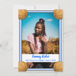 Anúncio Graduação de Basquete Azul e Negro