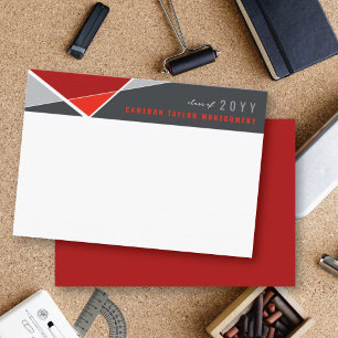 Anúncio Graduação de Blocos Geométricos Vermelhos Modernos