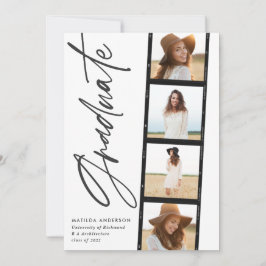 Anúncio Graduação de burgundy com fotografia geométrica