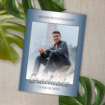 Graduação de Cinzas de prata azul brilhante Faux