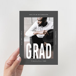 Anúncio Graduação de Cinzas Fotográficas Moderna de Tipo U