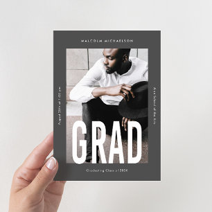 Anúncio Graduação de Cinzas Fotográficas Moderna de Tipo U