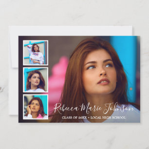 Anúncio Graduação de Colagem de Fotos de Script Elegante