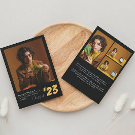 Anúncio Graduação de Colagem de Fotos Dourada Clássica de 