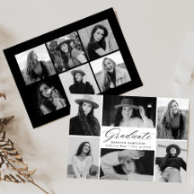 Graduação de Colagem de Fotos Elegante Black Scrip
