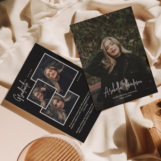 Anúncio Graduação de Colagem de Fotos em Script de Rico Pr (Criador carregado)