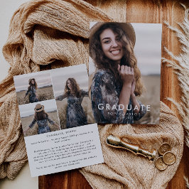 Anúncio Graduação de Colagem de Fotos por Mensagem de Tipo