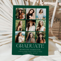 Graduação de Colagem de Fotos Verde 9 em Grade Mod
