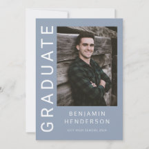 Graduação de Foto Azul Moderno