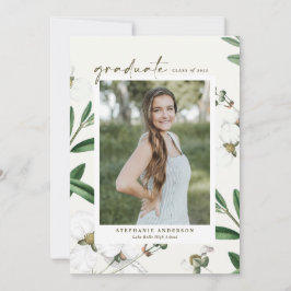 Anúncio Graduação de Foto Botânica das Flores Brancas Vint