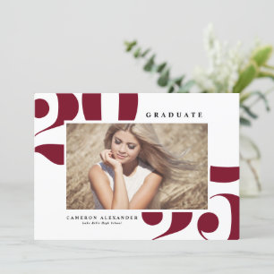 Anúncio Graduação de Foto Burgundy Bold Typografia 2024