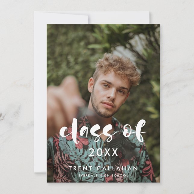 Anúncio Graduação de Foto - Classe de script moderno de 20 (Frente)