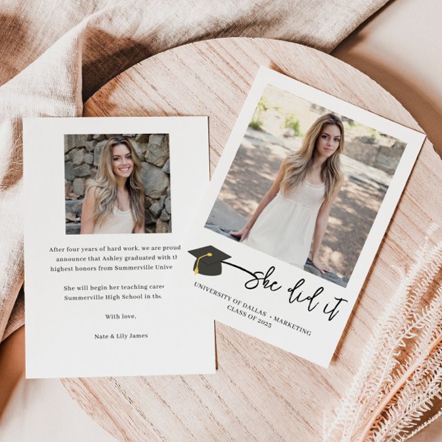 Anúncio Graduação de Foto com Boné Brutado Moderno (Criador carregado)