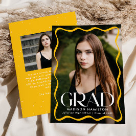 Anúncio Graduação de Foto com Formando de Frame Amarelo Mo