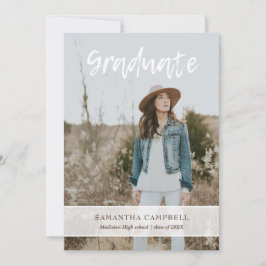 Anúncio Graduação de Foto com Script Manuscrito Minimalist