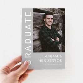 Anúncio Graduação de Foto de Cinza Elegante