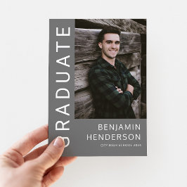 Anúncio Graduação de Foto de Cinza Minimalista