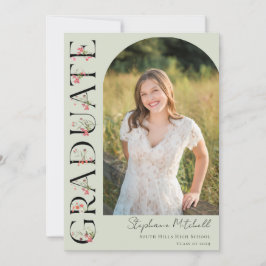 Anúncio Graduação de Foto de Flor Selvagem Elegante