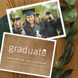 Anúncio Graduação de Foto de Formando Minimalista de Papel