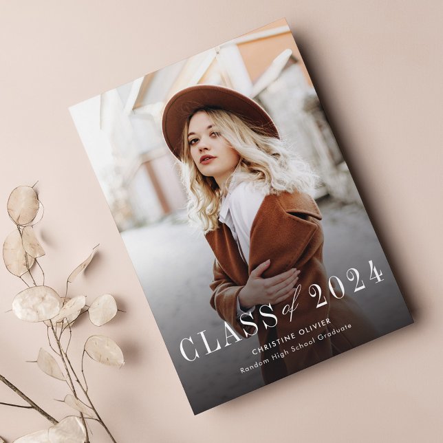 Anúncio Graduação de Foto de Formando Moderno (Grad Photo 2024 Graduation Announcement)