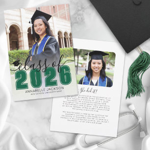 Anúncio Graduação de Foto de Graduado Verde