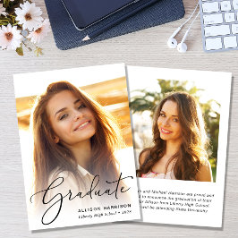 Anúncio Graduação de Foto de Script Elegante