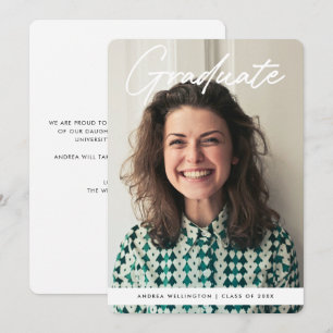 Anúncio Graduação de Foto de Script Manuscrito Moderno