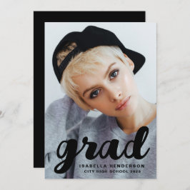 Anúncio Graduação de Foto de Script Preto Moderno Na moda