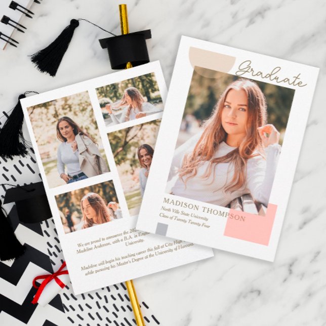 Anúncio Graduação de Foto de Sobreposição de Forma Moderna (Criador carregado)