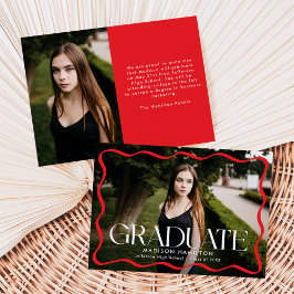 Anúncio Graduação de Foto do Formando 2 da Moldura Vermelh