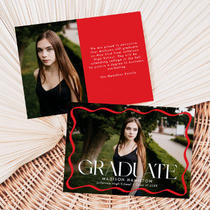 Anúncio Graduação de Foto do Formando 2 da Moldura Vermelh