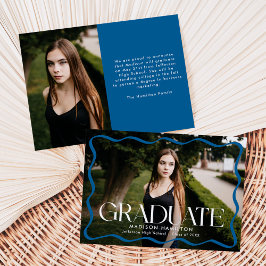 Anúncio Graduação de Foto do Formando de Quadro Azul Moder