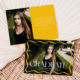 Anúncio Graduação de Foto do Formando de Quadro de Onda Am
