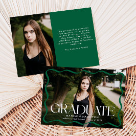 Anúncio Graduação de Foto do Formando de Quadro Verde Mode