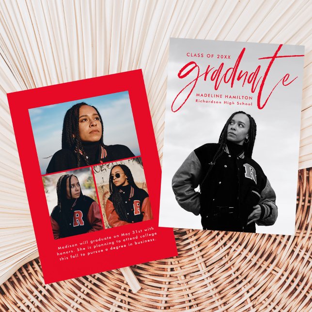 Anúncio Graduação de Foto do Script 4 de Pincel Vermelho M (Criador carregado)