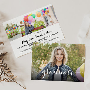 Anúncio Graduação de Foto do Script Moderno de Formando El