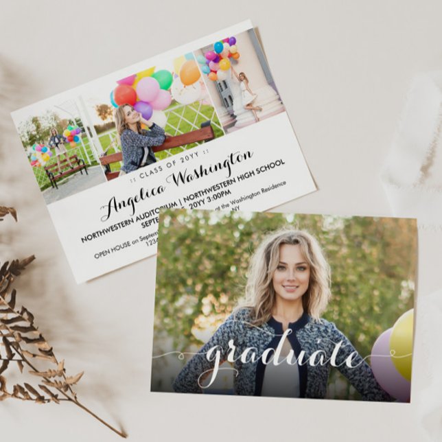 Anúncio Graduação de Foto do Script Moderno de Formando El (Criador carregado)