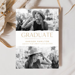 Anúncio Graduação de Foto Dourada 2 de Borda Moderna