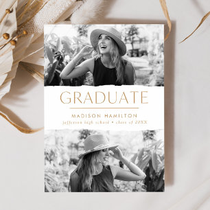 Anúncio Graduação de Foto Dourada 2 de Borda Moderna
