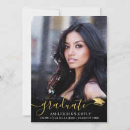 Anúncio Graduação de Foto Dourada 4 Preta para Script Eleg