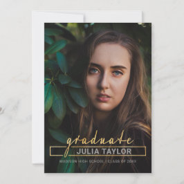 Anúncio Graduação de Foto Dourada Luxuosa Moderna e Manusc