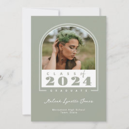 Anúncio Graduação de Foto em Arco Moderno Sage White 2024