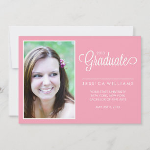 Anúncio Graduação de Foto em Chevrons Modernos {Pink}