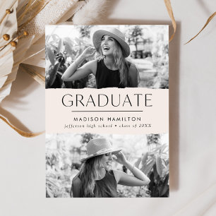 Anúncio Graduação de Foto em Creme 2 de Borda Moderna